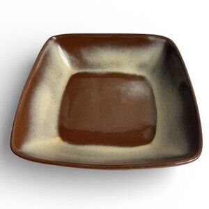Frankoma Pottery Brown Square Serving Dish Vintage